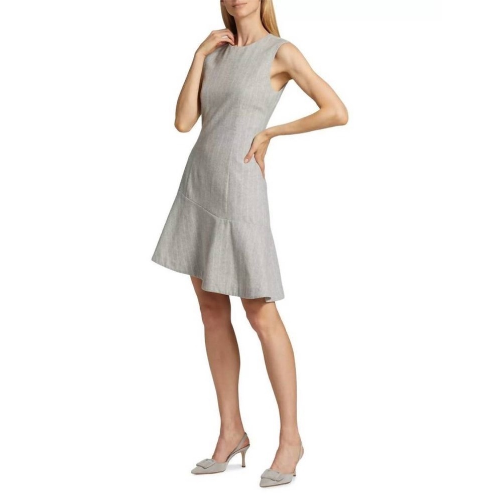 Derek Lam 10 Crosby Mei Sleeveless Asymmetrical Hem Dress Pinstripe Striped
